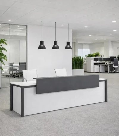 کانتر اداری ساجیران طوسی سفید