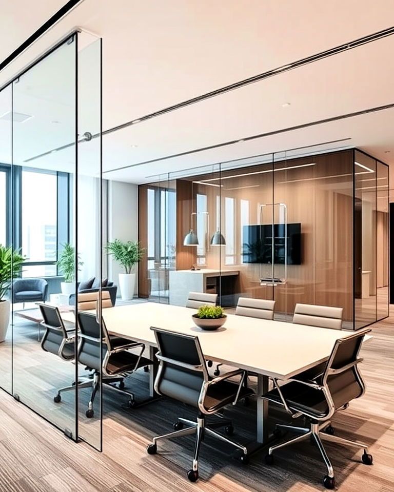 پارتیشن اداری شیشه ای دو جداره