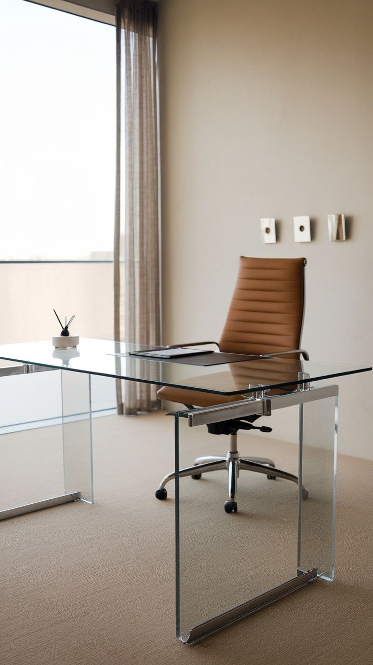 میز اداری با رویه شیشه سکوریت