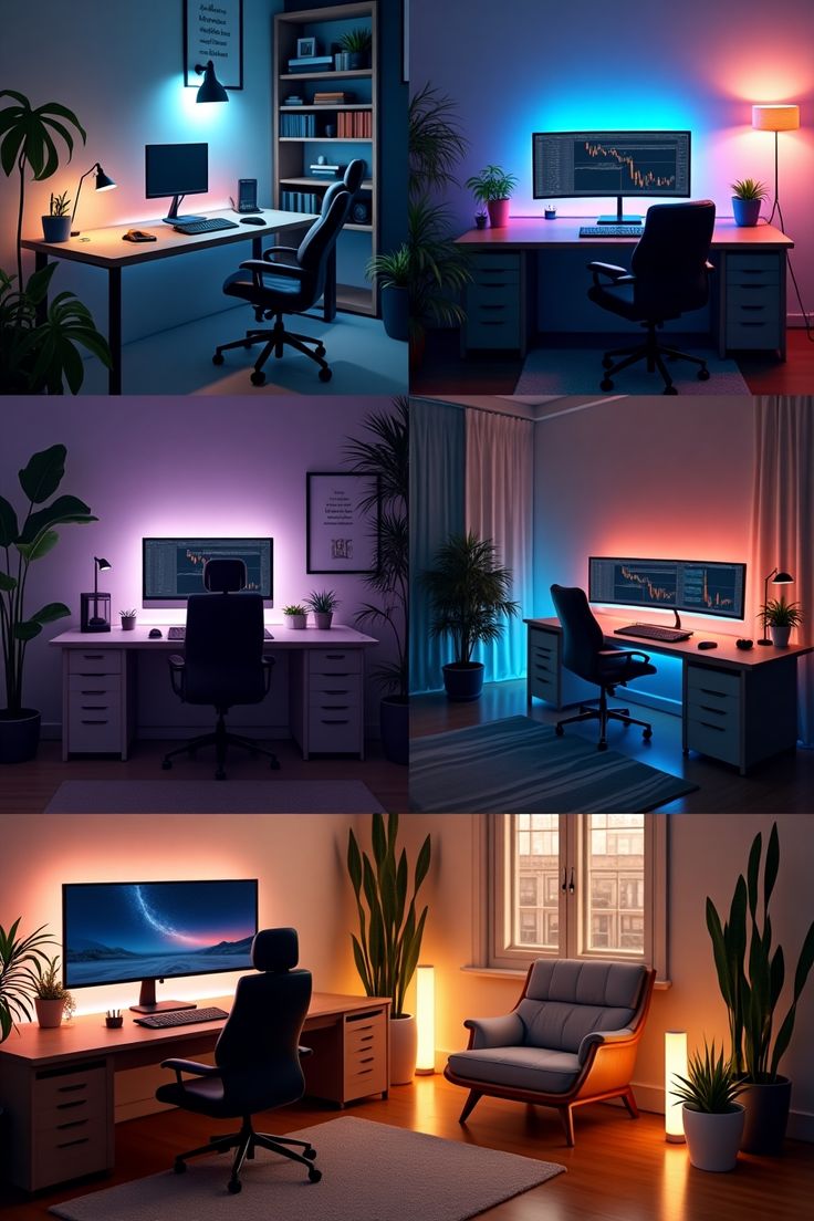 نورپردازی میز کار برنامه نویسان