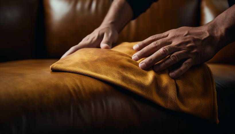 تمیز کردن مبلمان اداری چرمی با پارچه میکروفایبر