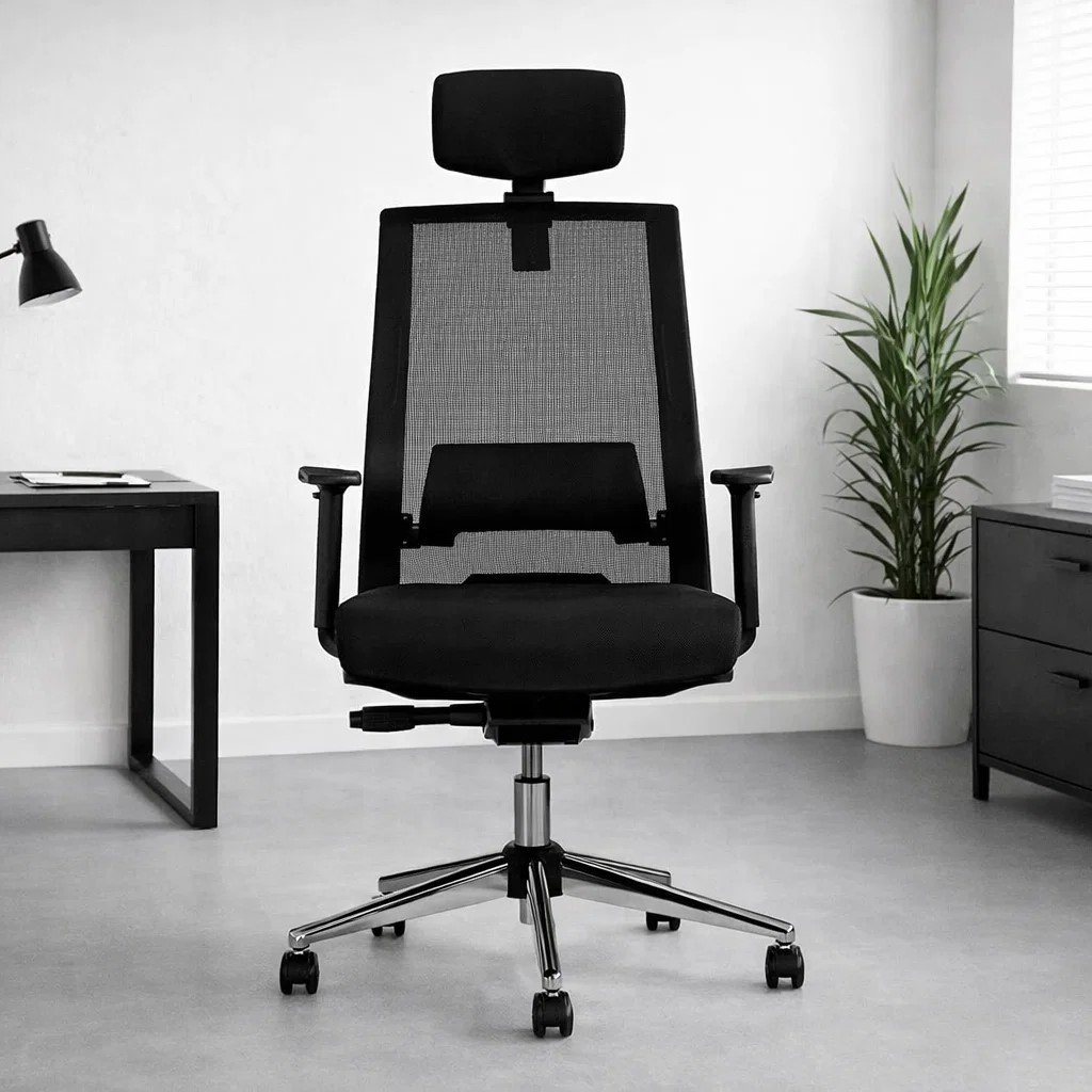 صندلی نیلپر مدیریتی مشکی پایه استیل